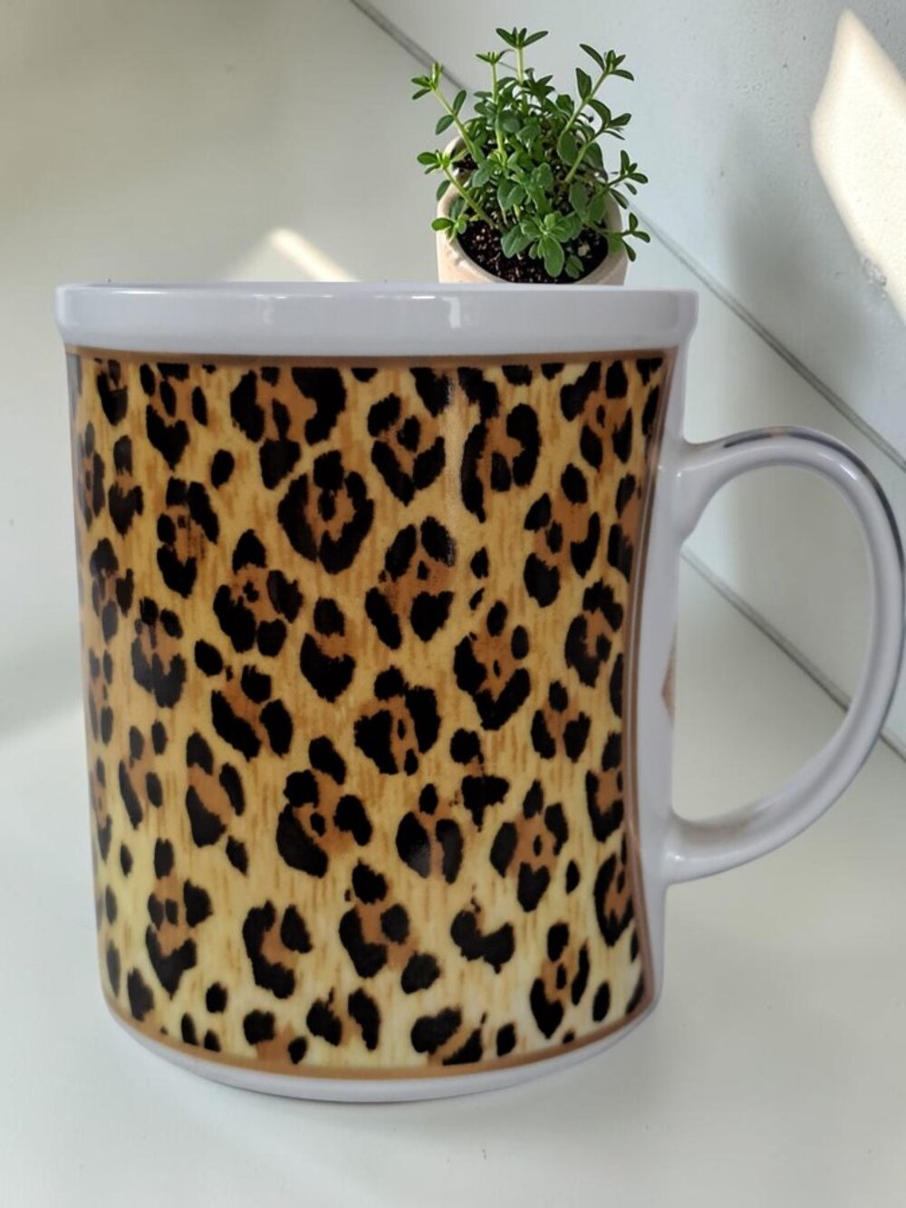 Lynn Chase Amazonian Jaguar Mug with gold trim accents